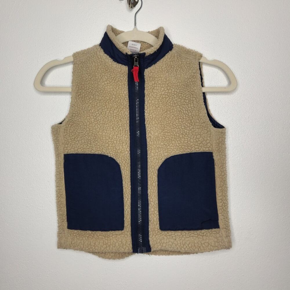 Wonder Nation Sherpa Fleece Vest Zip Shirt Top Youth Small 6-7 Sweater